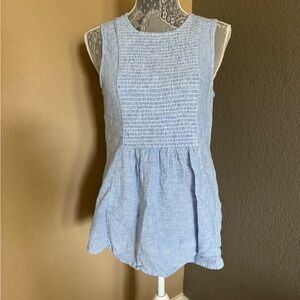 Blue & White Sleeveless Top
